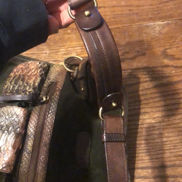 RARE Ghurka Italian leather python hobo bag - Picture 7 of 16